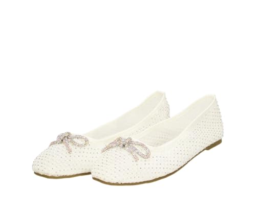 Fitters Bella Ballerines pour femme Grandes tailles Ballerines confortables Grande taille Chaussures pour femme Grandes tailles Bella 42, 43, 44, 45, 46, Blanc...