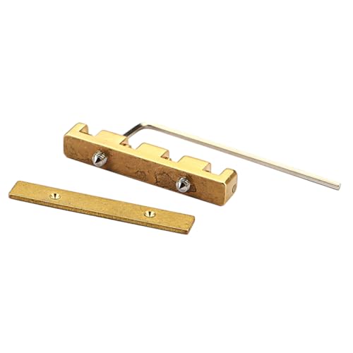 Toddmomy 1 Set String Bass Pillow Nut Stringed Saddle Accessory Instrument Repairing Kits Guitar Part Bridge Parts Golden Brass