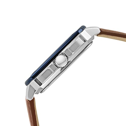 Image of Fossil Mens 42 mm Inscription Blue Dial Leather Analogue Watch - ME3202