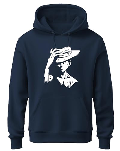 Image of Khakey Mens Cotton Hoodies | Cotton Sweatshirt with Hood | One Piece Monkey D. Luffy Hoodies for Men | Anime Hoodies for Men | P12