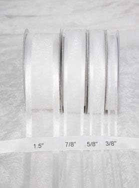 1 X White Organza Ribbon With Satin Edge-25 Yards X 3/8 Inches by