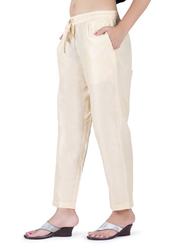 Image of Trouser Pants for Women,Stylish Trousers for Woman for Kurti Relaxed & Regular Straight fit Palazzo,Ethnic Bottom Formal Pants for Women Office wear Casual & Daily Use
