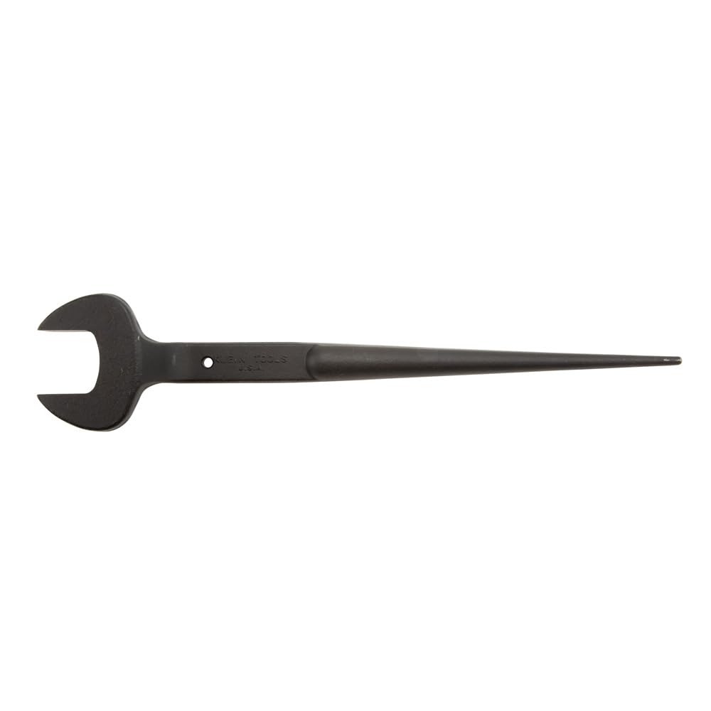 Klein Tools 3214TT Clé à molette de construction avec trou d'attache, ouverture nominale de 3,8 cm, boulon de 1,9 cm pour écrou lourd américain