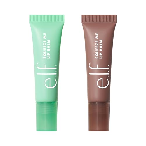 Image of e.l.f. Squeeze Me More Lip Balm Duo, Moisturizing Balm For A Sheer Tint Of Color, Made With Hyaluronic Acid, Vegan & Cruelty-Free, Mint & Chocolate