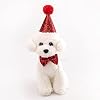 Mirrwin Hund Geburtstag Hut Katzen Hund Geburtstag Set Haustier Geburtstag Partyhüte mit Fliege Haustier Party Supplies Dekorationen Verstellbares Dekoratives Zubehör für Hunde und Katzen, Rot