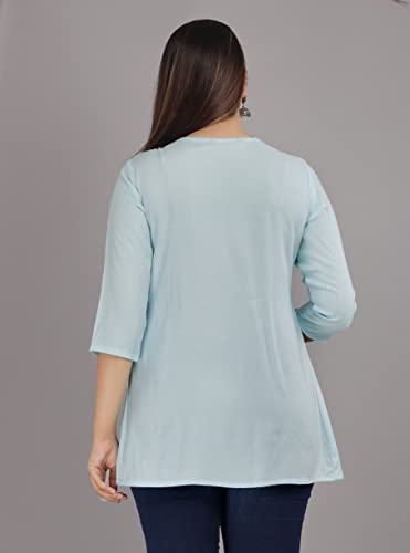 Image of Ganga febtex Women's Rayon Embroidered Short Kurti /Tops