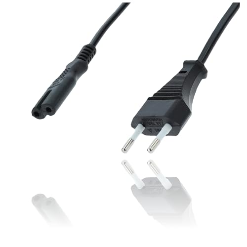 P4Y 1.5M Stromkabel Strom Kabel Stecker Eurostecker zu C7 2 Polig Netzkabel für PS5 PS4 PS3 Xbox Drucker Haushaltsgeräte Netzteile Samsung LG Sony Sharp Fernseher TV Netzkabel Kleingerätekabel