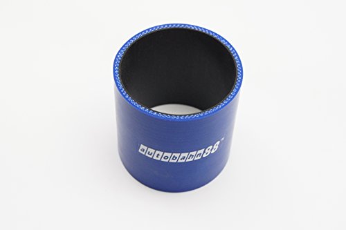 Autobahn88 Automotive Silicone Hose Coupler, Straight Coupler, ID= 3.25" (84mm), Length 3" (76mm), Wall Gauge= 0.2" (5mm), 4-Ply, Blue