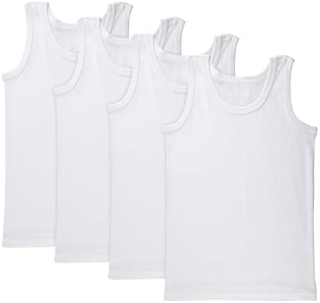 Brix Boys Undershirt Tank Top - Tagless 100% Cotton Super Soft 4 Pack Novelty.