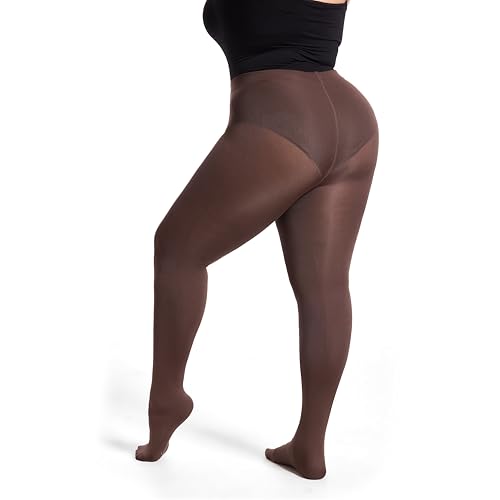 Image of Frola Plus Size Fleece Lined Tights Women Winter Warm Thermal Tights, 11+ Colors High Waisted Opaque Pantyhose