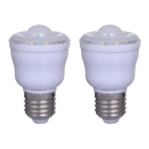 E27 LED Bombillas con sensor de movimiento PIR, 2W, Equivalentes a 30W Incandescentes,Blanco Frío 6500K,luz nocturna de encendido/apagado automático para escaleras,AC 220 – 240V,No regulable