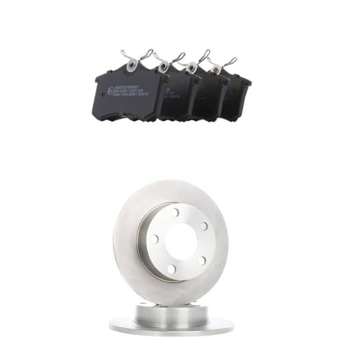 RIDEX Kit de discos de freno y pastillas 3405B2296 Eje trasero Chapa antichirridos macizo