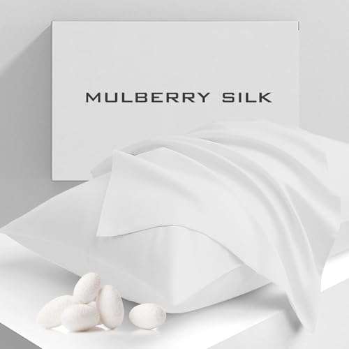 Cobnom Mulberry Silk Pillowcases Set of 2 Queen
