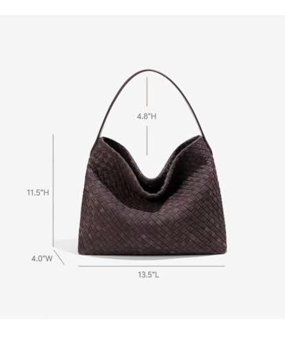 Woven Suede Tote Bag for Women Faux Suede Hobo Bag Slouchy Shoulder Bag Soft Woven Handbag2
