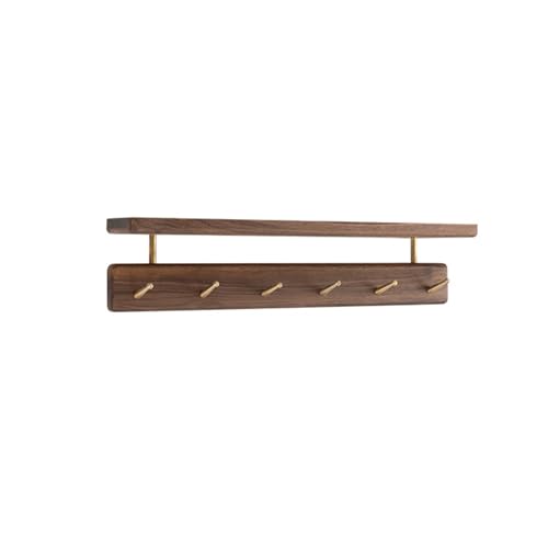 TUOJINRUIDA Perchero de pared de madera maciza con gancho de cobre, perchero hecho a mano, montaje en pared, soporte para chaquetas, abrigos (46 cm, 6 ganchos) TUOJINRUIDA Perchero de pared de madera maciza con gancho de cobre, perchero hecho a mano, montaje en pared, soporte para chaquetas, abrigos (46 cm, 6 ganchos)