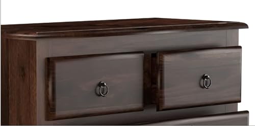 Image of Sheesham Wood Chest of Drawers 4 Drawers Wooden Dresser with Storage Organizer for Bedroom Living Room Home (Walnut Finish)