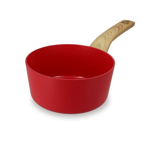 CASSEROLA MAGENTA 16 CM IN ALLUMINIO INDUZIONE MANIGLIA EFFETTO LEGNO