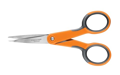 Fiskars SoftGrip Micro-Tip Scissors - Fabric Scissors for Sewing, Arts, and Crafts - 5" Stainless Steel
