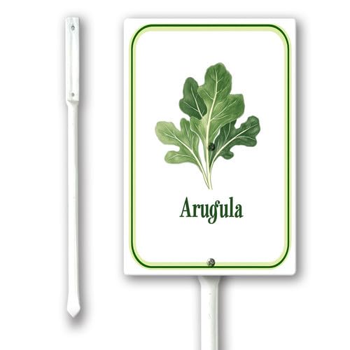 Geroclonup Arugula Marker Yard Sign with Stakes, Aluminum Yard Signs, Garden Plant Markers Garden Potted Plants Labels for Vegetable Flowers Funny Stakes Decorations 20x30cm