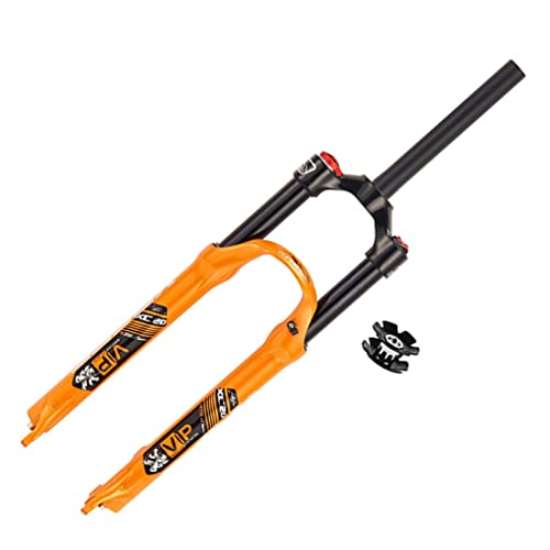 Fourche suspension vtt orange pour explorer les sentiers de randonnée