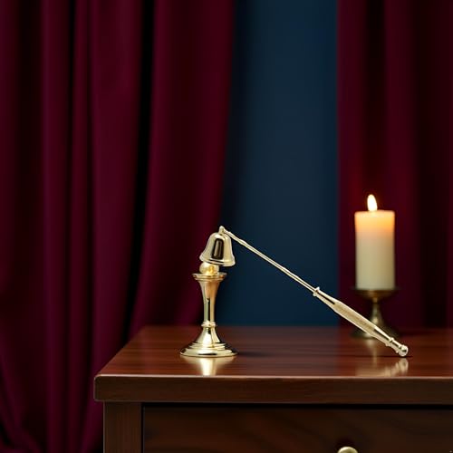 GANPUB Gold Metal Candle Snuffer Wick Snuffer with Long Handle Candlesnuffers Candle Sleeves Accessories