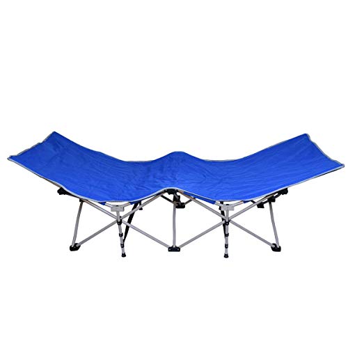 Portable Folding Camping Blue Beach Bed with Carry Bag Outdoor