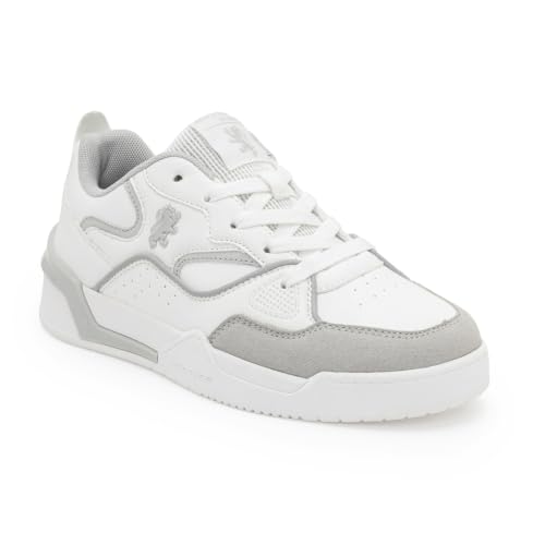 Image of Red Tape Women's Sneakers White Grey Pu Round Toe Lace-Up