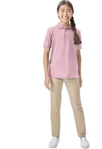 Image of Classroom School Uniforms for Boys and Girls Short Sleeve Pique Polo | Unisex Youth Shirt, Matching Ribbed Collar, Banded Sleeves, Three-button Placket, Comfortable Fit, School Uniform Essential