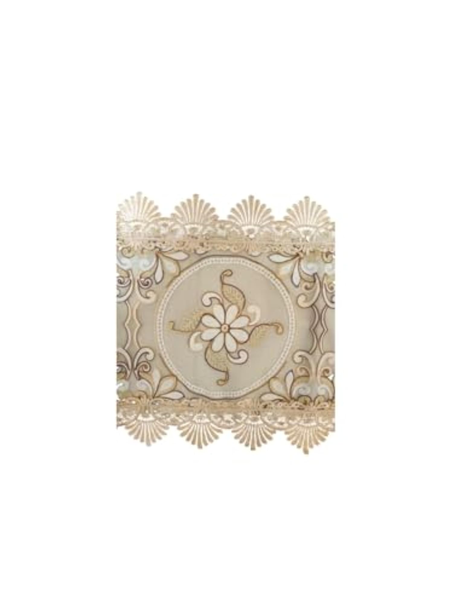 Elegant Floral Thread Embroidery Design Table Runner