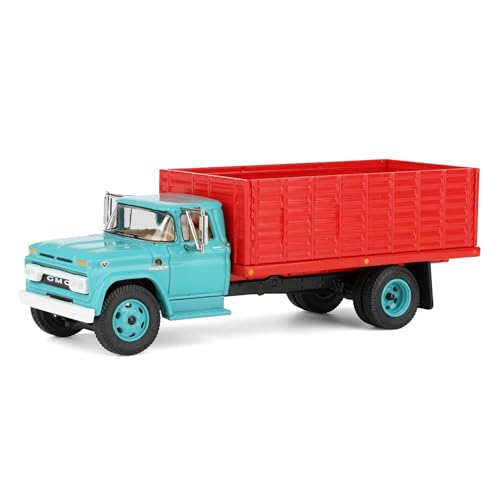 First Gear DCP 1/64 GMC 4000 Grain Truck, Turquesa y Rojo