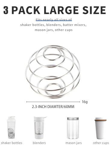 Image of 3PCS Protein Shaker Bottle Mixer Ball Set, Stainless Steel Mixing Balls for Protein Shaker, Drinking Bottle