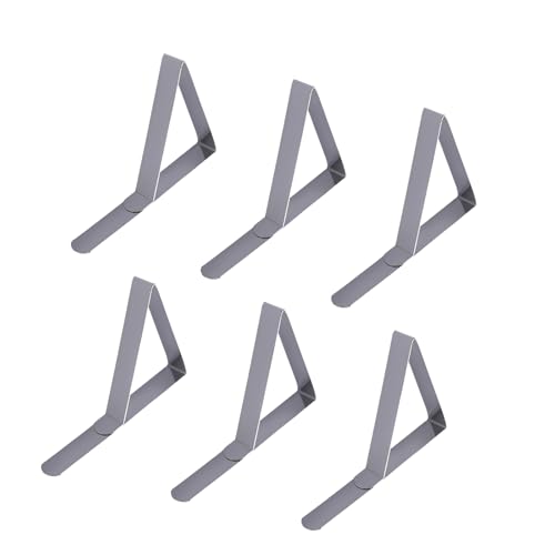 [Rjktmox]�y���̓N���b�v�z�X�e�����X�� �e�[�u���~�� �A�E�g�h�A�p �h���h�K �O�p�`����\�� �e�[�u���J�o�[�Œ� ����~�߉��H �a�����Ή� �ȒP��t DIY�H��s�v �R���p�N�g���[ ����~�߃e�[�u���N���b�v�i6�p�b�N�j