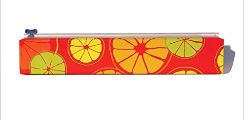 ChicWrap Citrus Refillable Plastic Wrap Dispenser with Slide Cutter and 250' of Professional BPA Free Plastic Wrap
