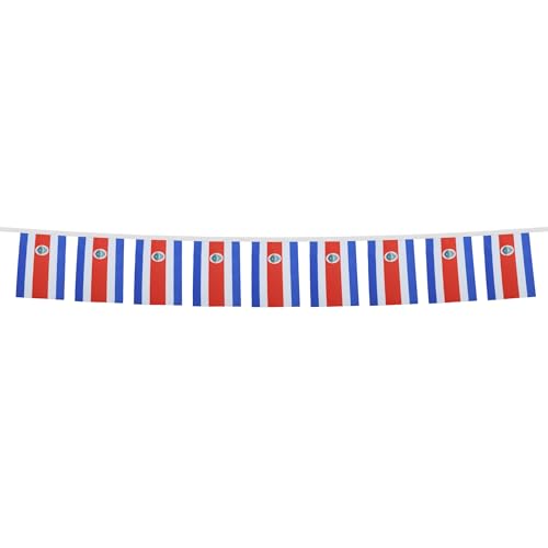 Image of AZ FLAG Costa Rica 6 meters BUNTING Flag 20 flags 9'' x 6'' - Costa Rican STRING flags 15 x 21 cm