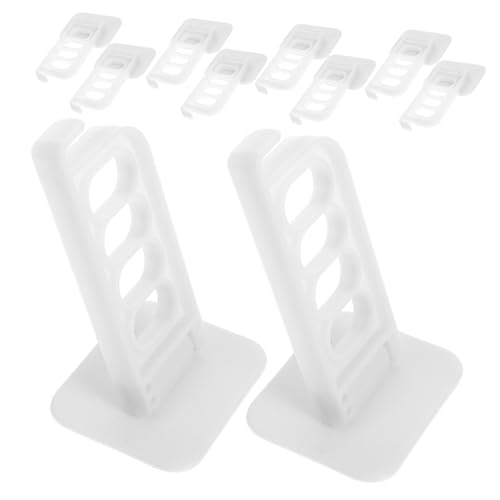 SOLUSTRE 10pcs Wall Mounted Clothes Hanger Rack Multifunctional Folding Storage Hooks for Bedroom Closet No Drill Installation Space-Saving Design White