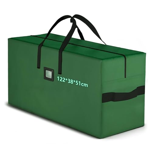 ENCOUN Bolsa de Almacenamiento XXL, Impermeable Bolsa para Cojines de Exterior, Bolsa de Cojín para Exteriores, Duraderas 600D Oxford, 122*38*51cm Bolsa para Guardar Edredones para árbol de Navidad