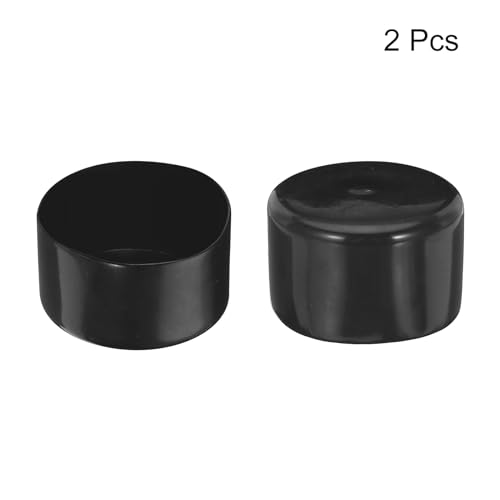 Image of uxcell 2pcs Rubber End Caps 95mm ID Vinyl Round Tube Bolt Cap Cover Screw Thread Protectors Black, 50mm Height