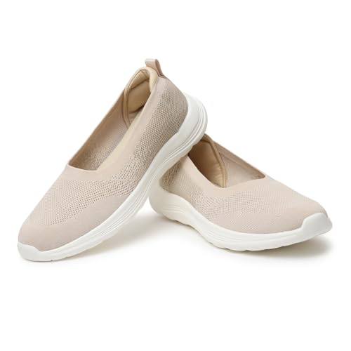 Image of YOHO Knitted Slip-Ons for Women | Lightweight, Stylish & Casual Without Lace Sneakers for Woman | Extra Soft Insole & Shock Absorbing, Walking Loafer Shoes for Ladies SOS-113