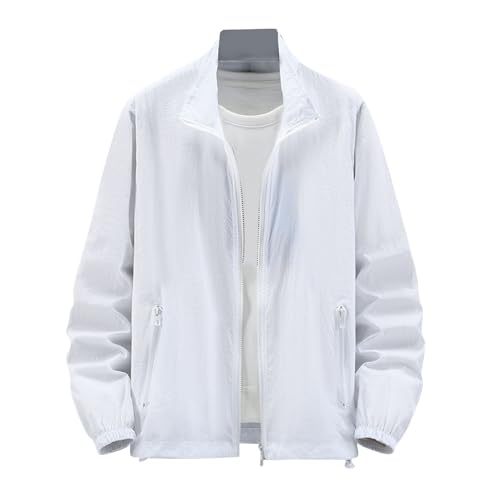 Lightweight Jacket Men Windbreaker Bomber Casual Zip Up Outerwear with Stand Collar for Travel