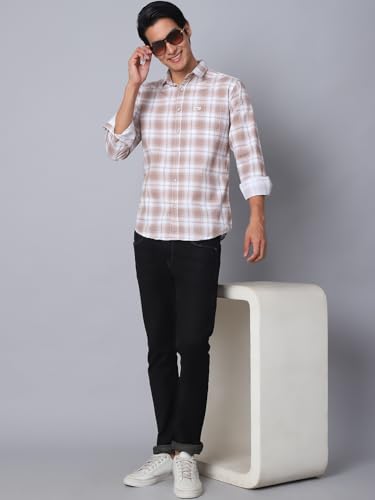 Image of Majestic Man Men Box Checkered Slim Fit Cotton Casual Shirt