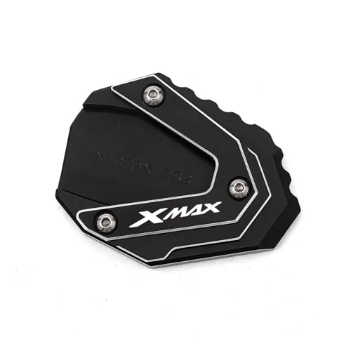ヤマハ用 XMAX 300 125 250 400 XMAX300 Xmax250 Xmax400 オートバイ CNC サイドスタンド引伸キックスタンドパッド(黒)