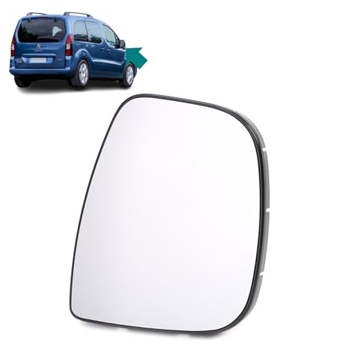 Glace de Rétroviseur Extérieure AVANT DROIT (Dégivrante) avec Support compatible pour Berlingo Spacetourer Jumpy Tepee Expert Traveller Partner Zafira...