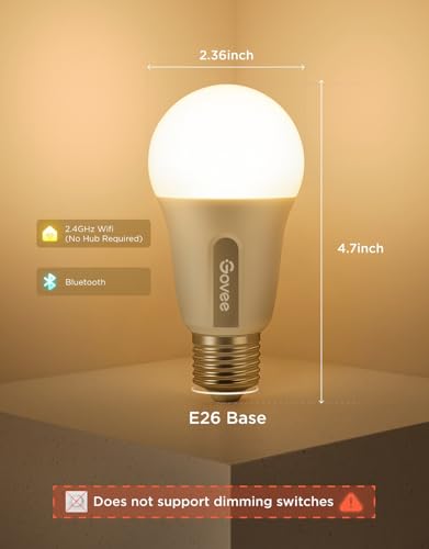 Govee Smart Light Bulbs, A19 LED Light Bulb, 800 Lumen, E26 Base photo 9