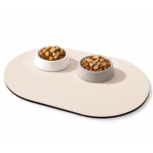 Pet Feeding Mat, Dog Bowl Mat with Non-Slip Base, Spill Containment Solution for Messy Eaters, Durable Dog Mat for Bowls Weighing Approximately 210g