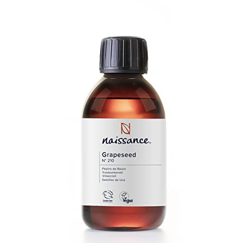 Naissance Huile De Pépins De Raisin (No. 210) - 250ml - Pour Le Soin De La Peau, Cheveux, Massage - 100% Naturelle, Odeur Neutre, Huile Légère, Fine Et Soyeuse