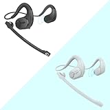 iDIGMALL G9 Black + G9 Grey, Bluetooth Headset with Detachable Microphone, Wireless Headset w/DSP Noise Canceling Mic for Phone PC Laptop, Open Ear Headphones for Office Meeting Home Work, 12H