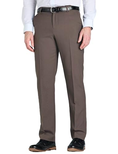 Farah Men's Hidden Stretch Waistband Flex Trousers Taupe