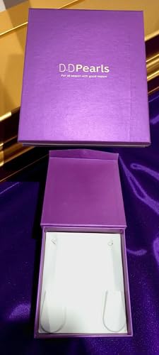 D.D Pearls Hyderabadi Fresh water 2-layer Pink Pearl Necklace Set|8MM Real Oval Pearl Set with Pink Earrings Studs|a nice gift for Women and girls| brand certificate of Authenticity