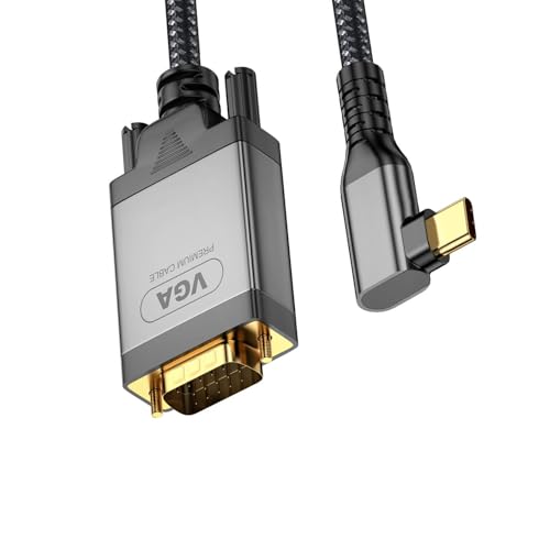 COOLHOOD Cable convertidor de velocidad rápida tipo C macho a VGA, 2 metros, soporta resolución 1080P, cable eficiente tipo C