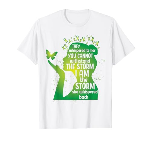 Green Awareness Ribbon Farfalla Salute Mentale Maglietta